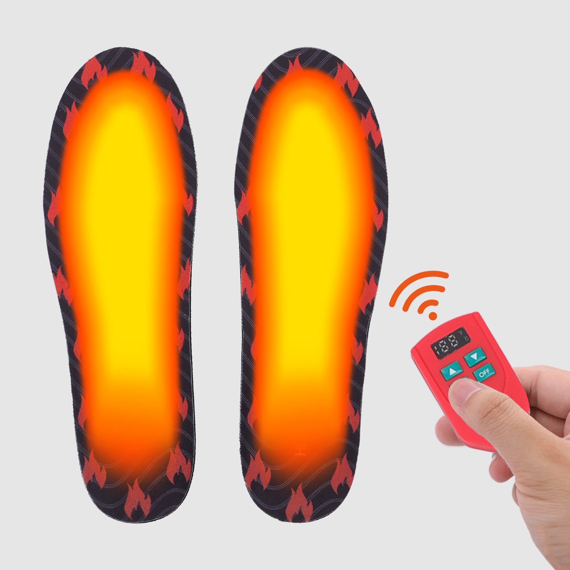 Heat Insole 2000mAH Rechargeable Heated Insoles, Up to 7 Hours Foot Warmer with Re ...